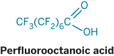 Perfluorooctanoic acid structure.