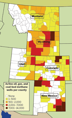  Rocky Mountain states now host thousands of oil and natural gas wells.