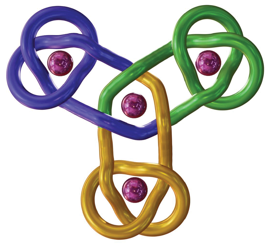 Schematic of molecular knot with 12 crossings.