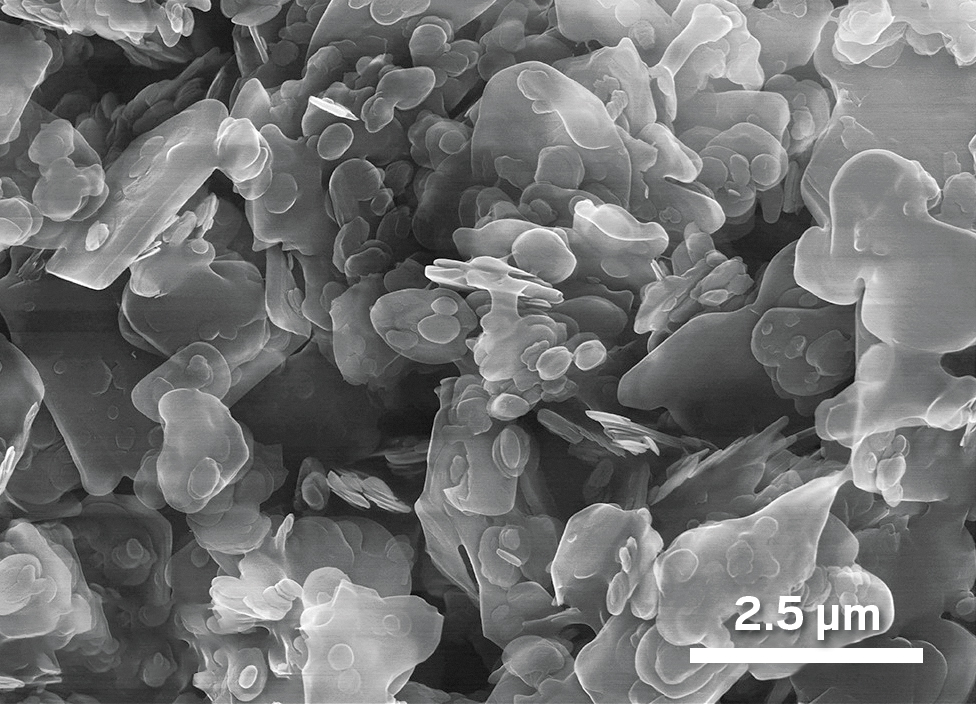 Micrograph of hexagonal boron nitride nanoplatelets.