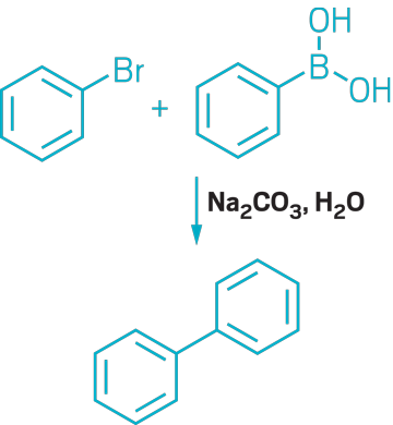 Nicholas Leadbeater and coworkers' proposed reaction scheme for their metal-free Suzuki coupling.