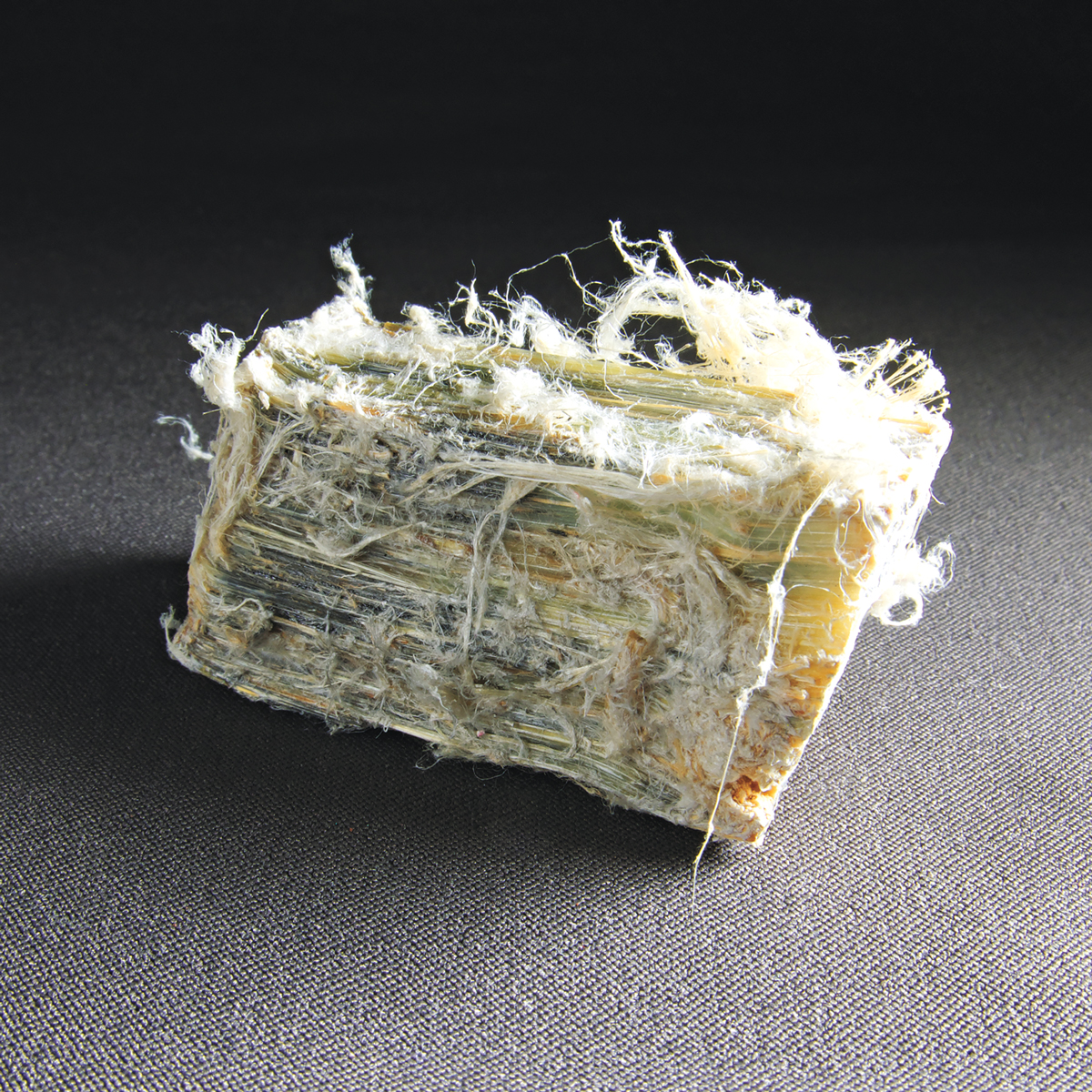 A piece of chrysotile asbestos.