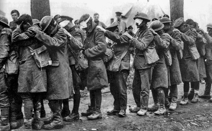 These British soldiers were casualties of a mustard gas attack.