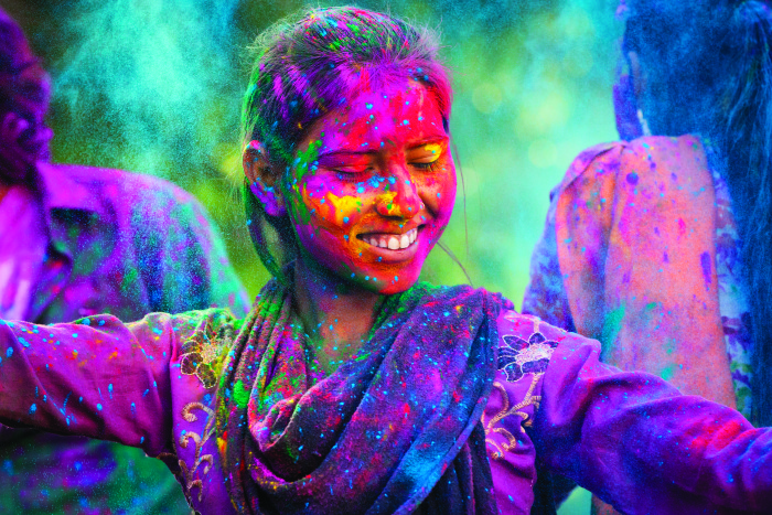 Clean powder paint after Colour Run or Holi Festival