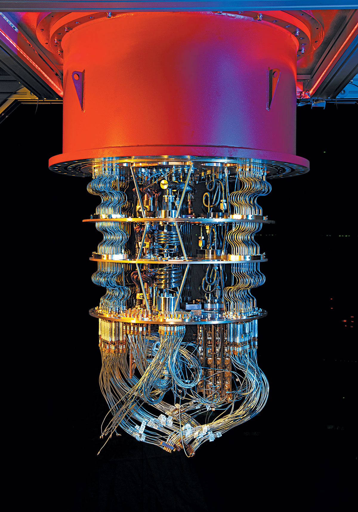 Photograph of Google's quantum computer.